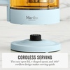 image:imageMartha Stewart Electric Kettle with Removable Stainless Steel Tea Infuser Glass Carafe17L 7 Cups Hot Water Boiler 4 Presets Keep Warm amp Auto ShutOff Cordless 360 Swivel Base Linen CreamSky Blue